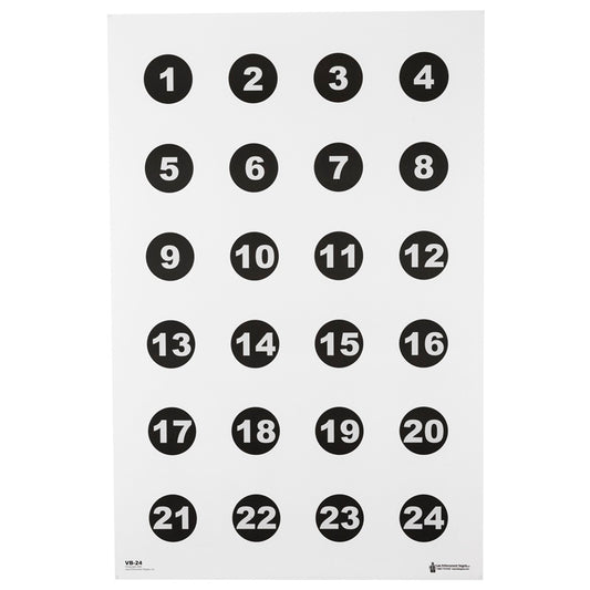 Action Target Command Training Target 3" Numbered Circles 23" x 35" 100 Per Box