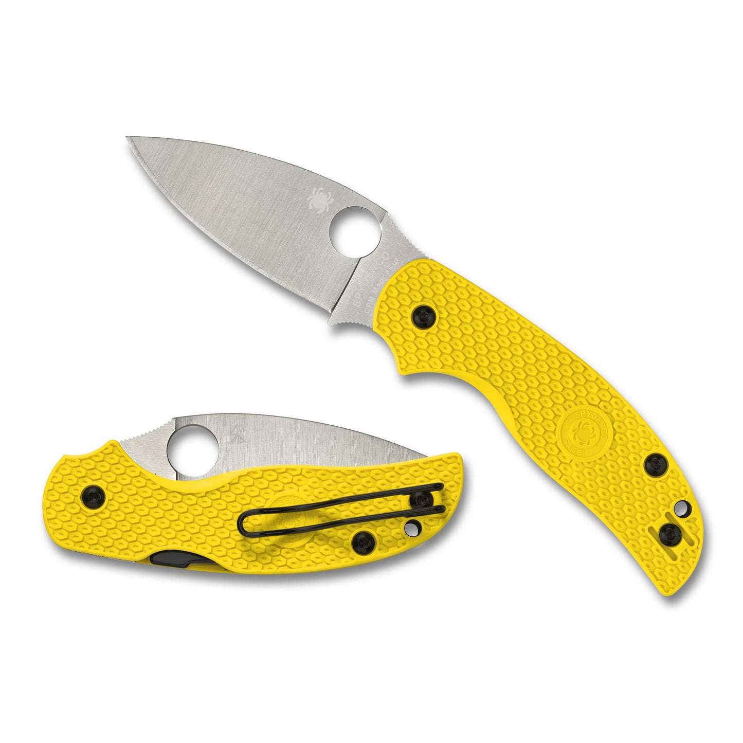 Spyderco, Sage 5 Salt, Folding Knife, 3" Drop Point Blade, CPM MagnaCut Blade, 7.13" Overall Length, Compression Lock, Satin Finish, Silver Blade, Yellow Handle