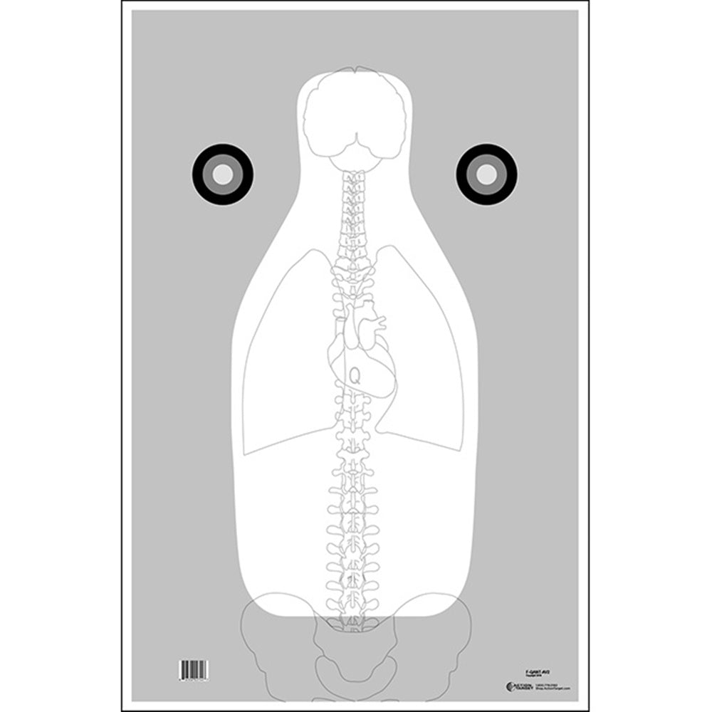 Action Target FBI Q Target w/ Vital Anatomy V2 Training Targets 23"x35" 100 Pack