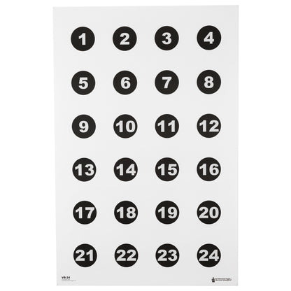 Action Target Command Training Target 3" Numbered Circles 23" x 35" 100 Per Box