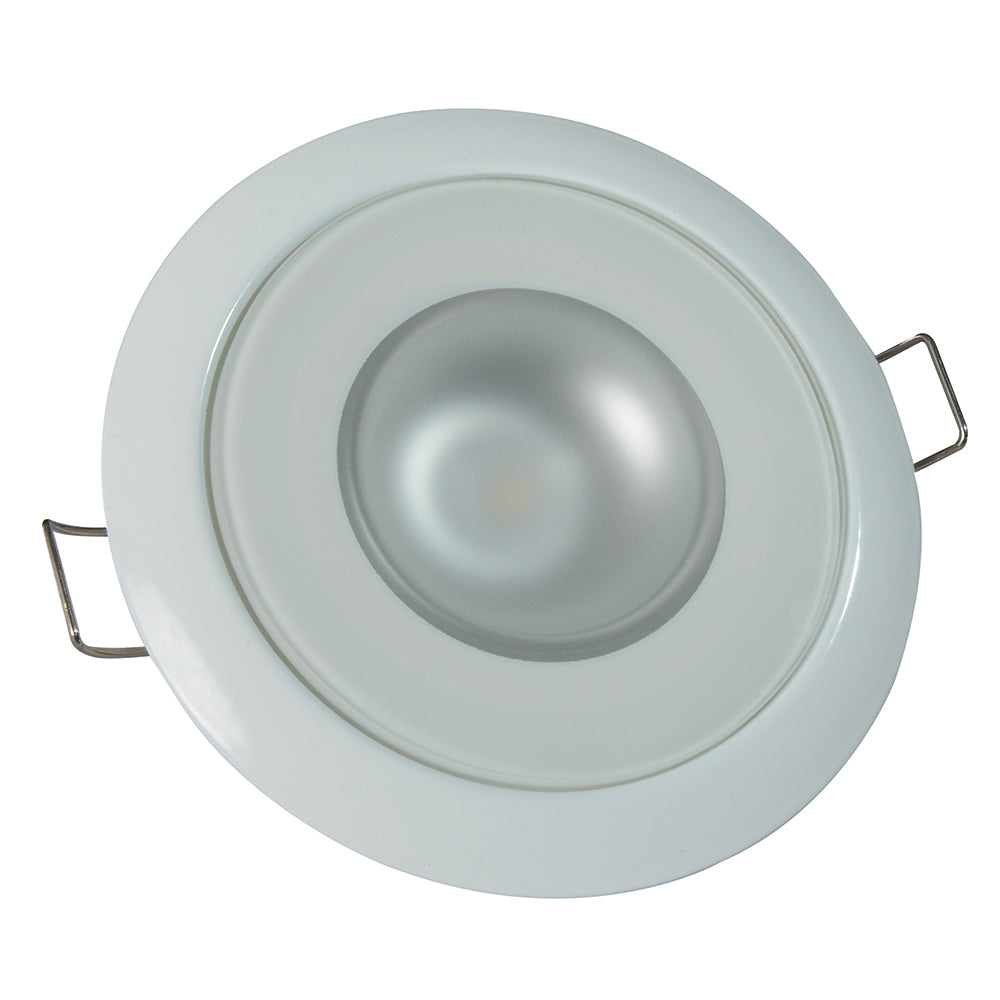Lumitec Mirage Flush Mount Down Light - Glass Finish/White Bezel - White Non-Dimming 113123