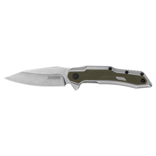 Kershaw Salvage Folding Knife 2.9" Blade Reverse Tanto OD Green Grip  1369