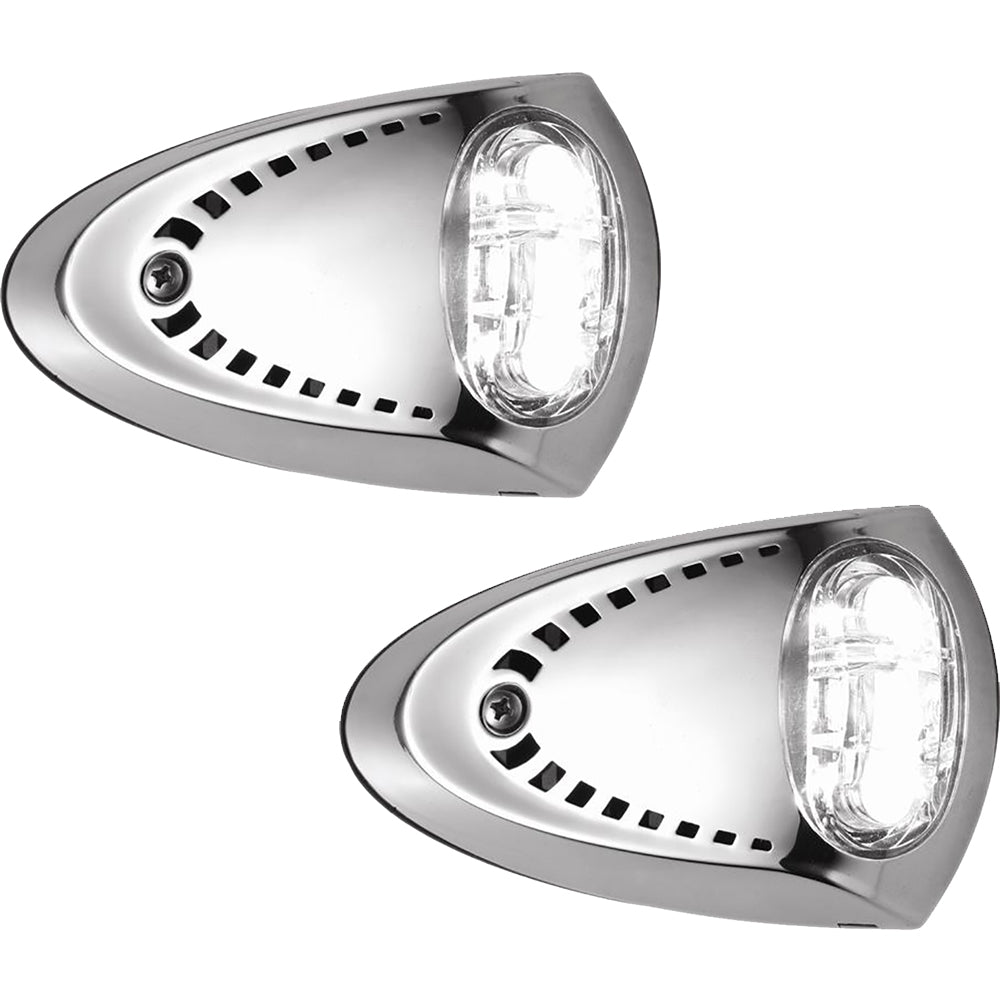 Attwood LED Docking Lights - Stainless Steel - White LED - Pair (6522SS7)