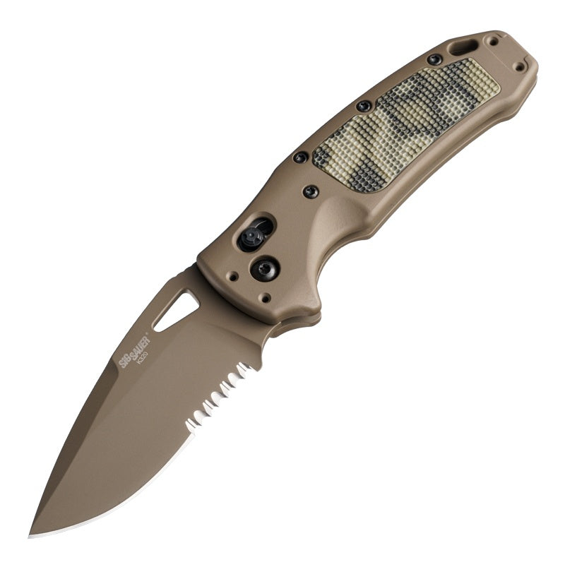Hogue SIG K320 AXG Scorpion Folding Knife 3.5" Drop Point Cerakote Combo Edge