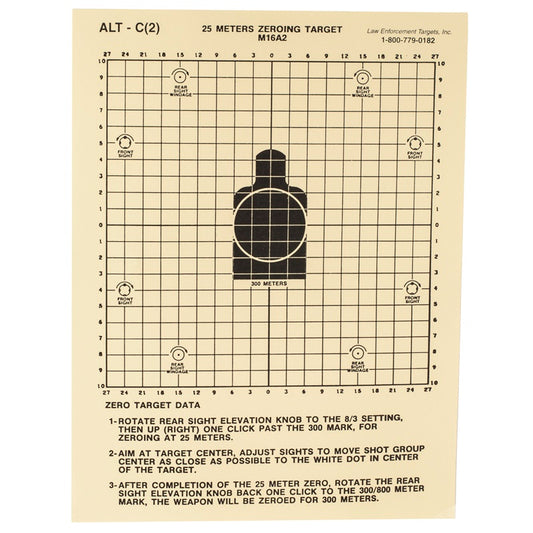 Action Target 25 Meter Rifle Zeroing Target Heavy Tagboard Paper 100 Per Box