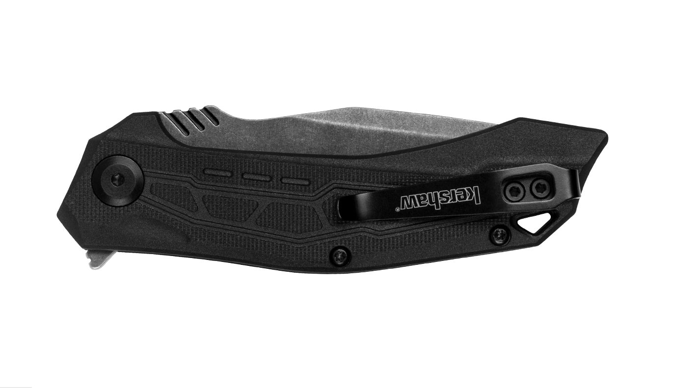 Kershaw Flatbed Folding Knife 3.125" Tanto Point Blade Black G10 Grip 1376