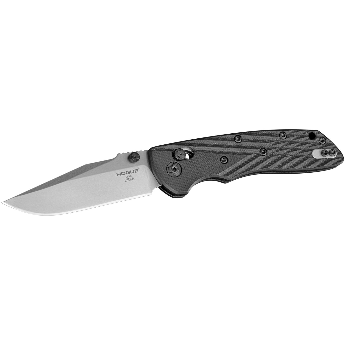 Hogue Deka Folding Knife CPM-20CV, Plain Edge, Clip Point Blade, 3.25" 24279