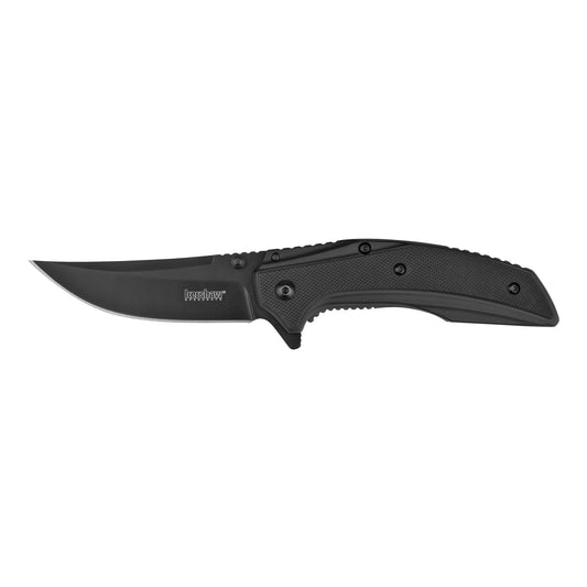 Kershaw OURIGHT-BLACK Folding Knife Plain Edge Trailing Point 3" Blade  8320BLK