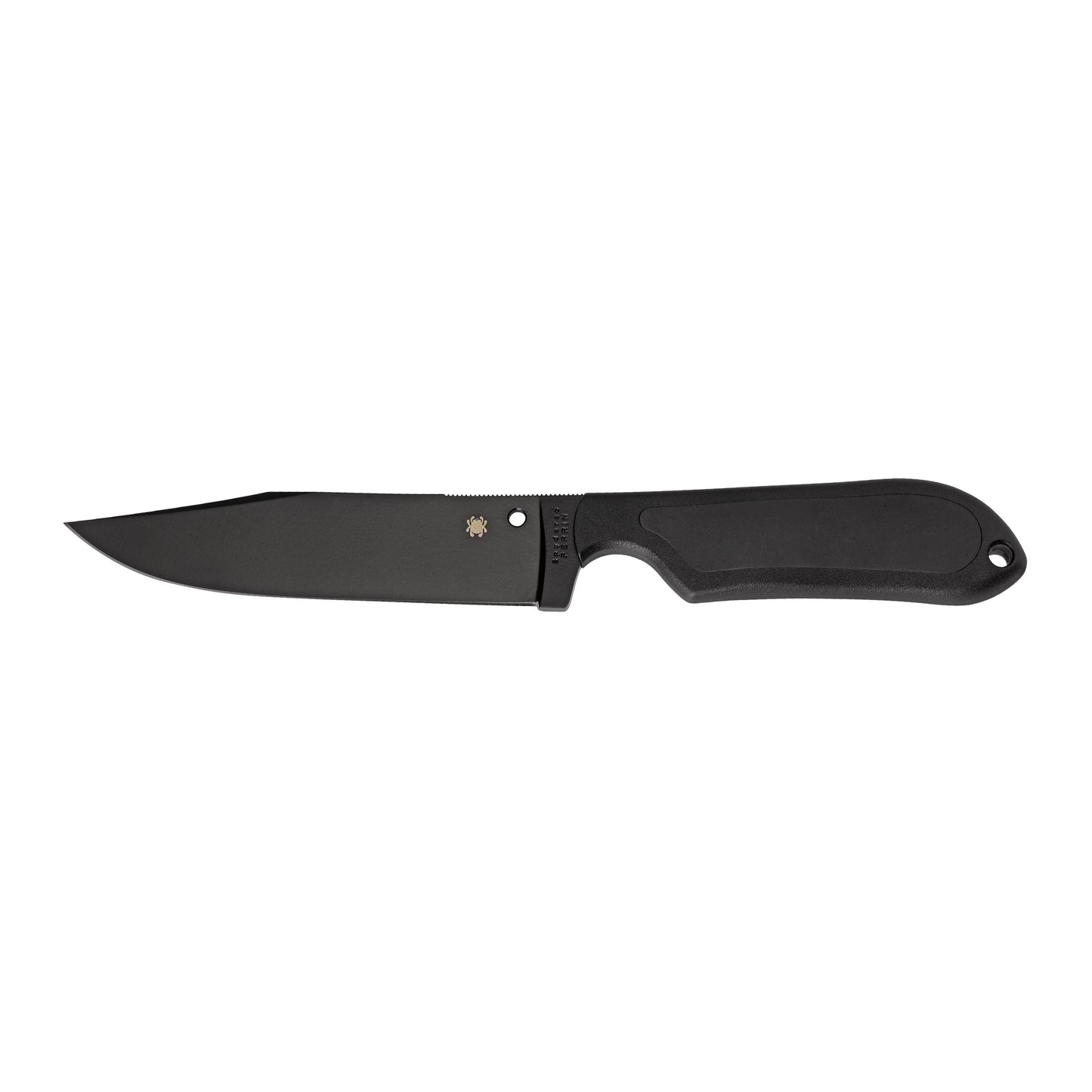 Spyderco Street Bowie 5" Fixed Blade Knife Plain Edge VG10 Black Blade Kraton Handle FB04PBB