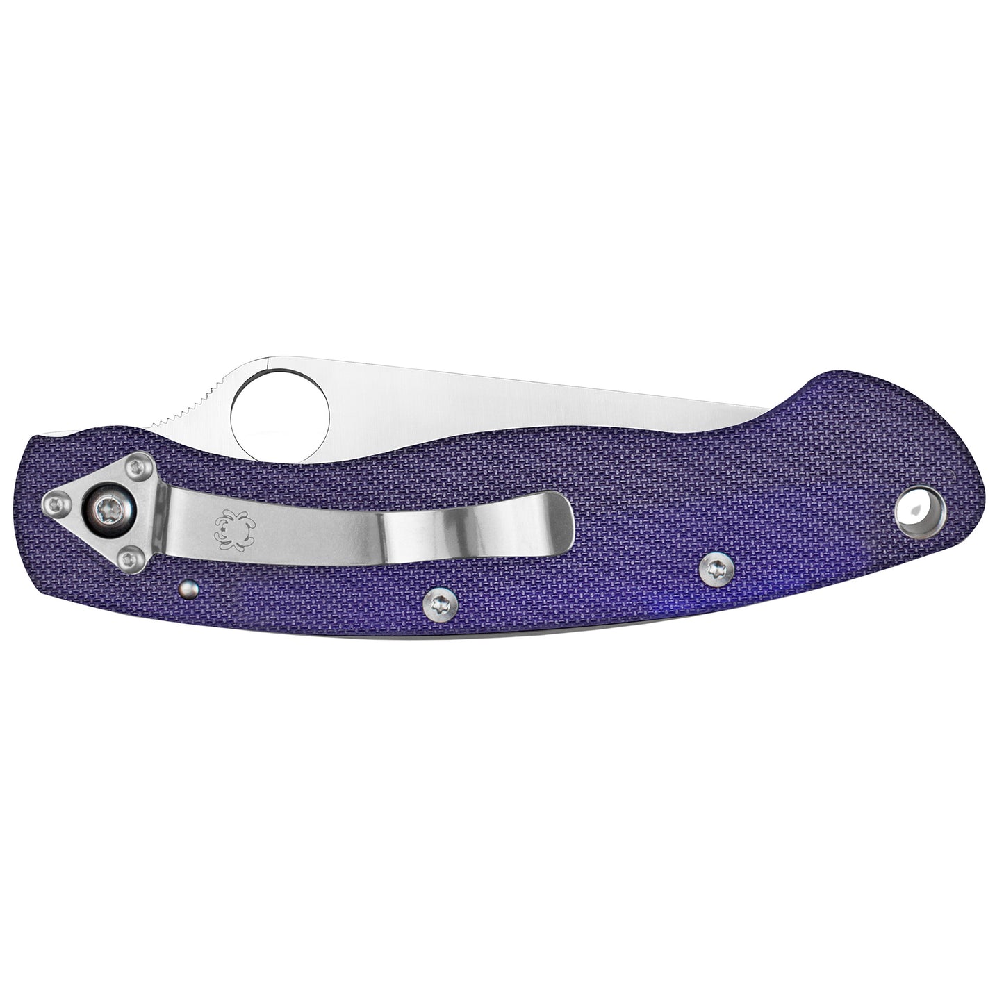 Spyderco Military Model 4" Folding Knife CPMS110V Plain Edge Blade Dark Blue G-10 Handle C36GPDBL
