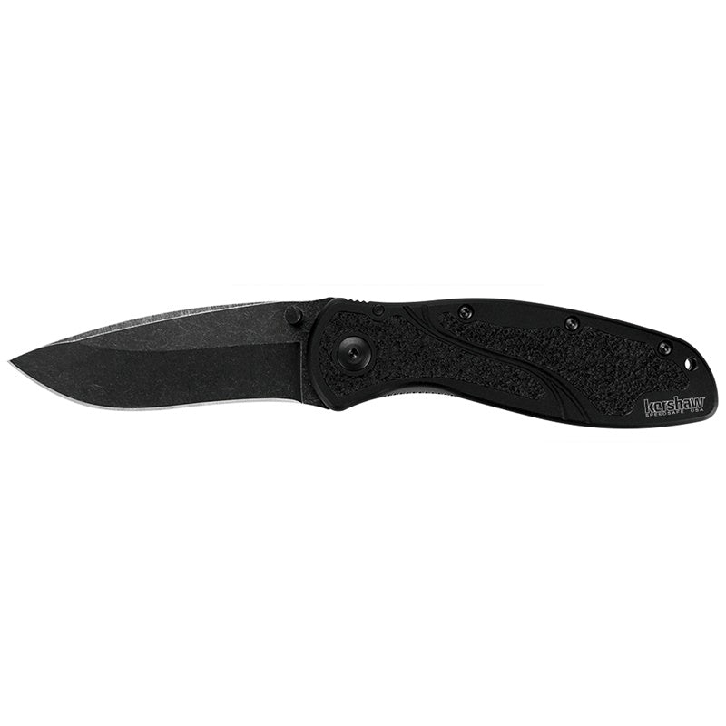 Kershaw Blur 3.4" Folding Knife Drop Point Plain Edge BlackWash Finish 1670BW