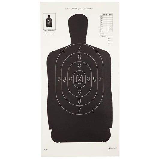 Action Target B29 Qualification Target 50 Ft Reduction of B-27 11.5"x22"100/Pack
