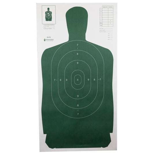 Action Target B-27S Standard Target Full Size Green Silhouette 24"x45"  100 Pack
