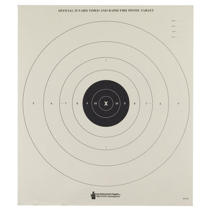 Action Target B-8 Timed And Rapid Fire Target Black Bull's-Eye 21"x24"  100 Pack