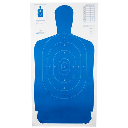 Action Target B-27S Standard Target Full Size Blue Silhouette 24" x 45" 100 Pack