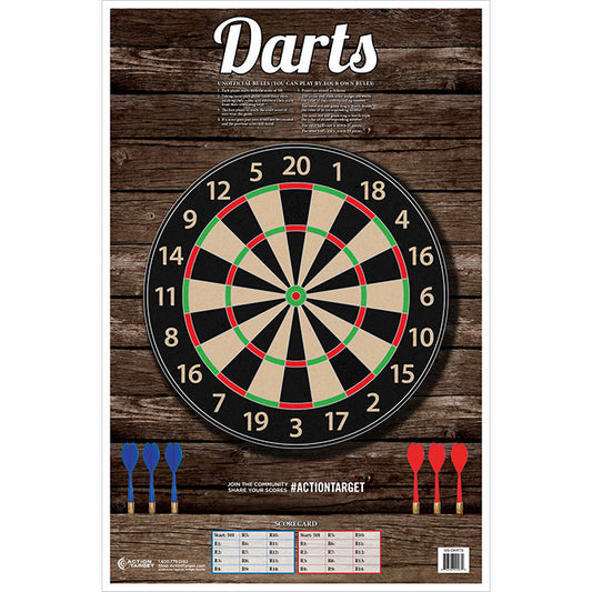 Action Target Darts Target Multi Color Paper 23" x 35" 100 Per Box  GS-DARTS-100