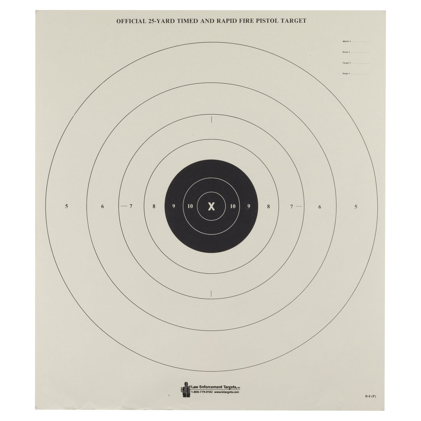 Action Target B-8 Timed And Rapid Fire Target Black Bull's-Eye 21"x24" 100 Pack