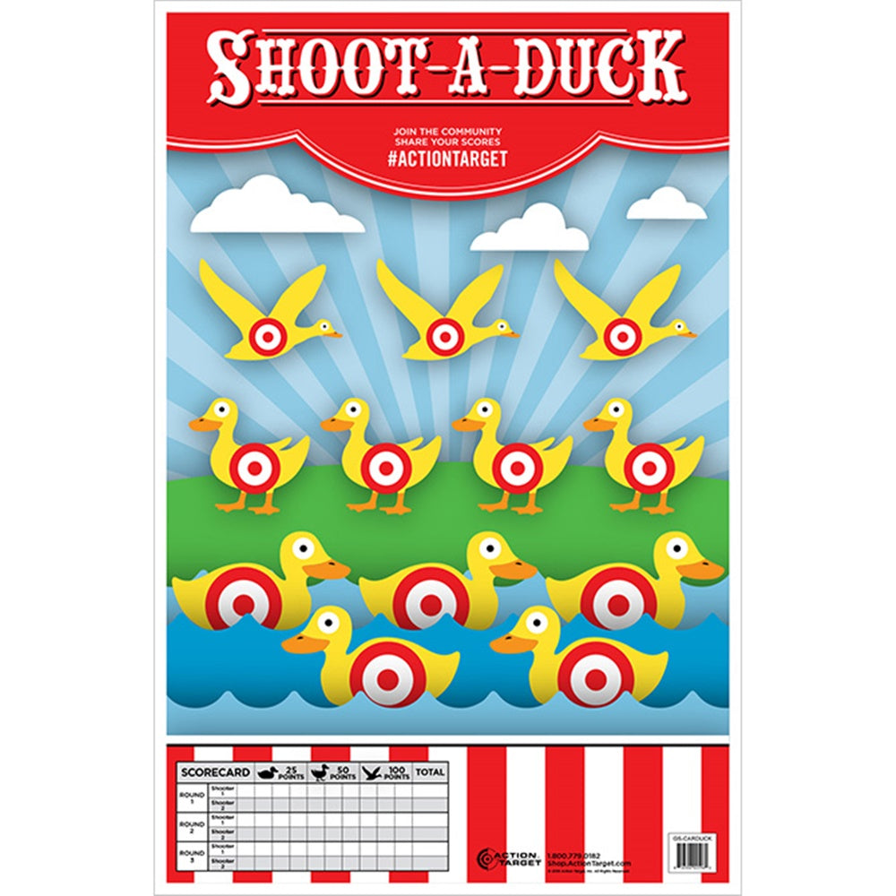 Action Target Shoot-A-Duck Target Multi Color 23"x35" 100 Pack GS-CARDUCK-100
