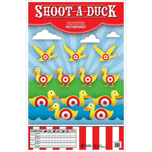 Action Target Shoot-A-Duck Target Multi Color 23"x35" 100 Pack  GS-CARDUCK-100
