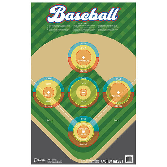 Action Target Baseball Target Multi Color Paper 23" x 35" Box of 100 GS-BASE-100