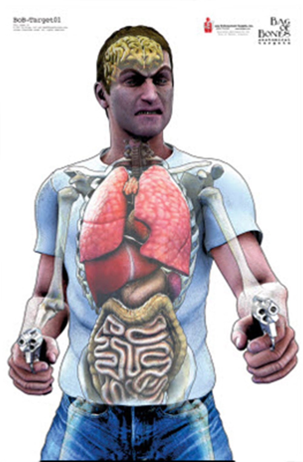 Action Target Bag of Bones Threat Target Paper 100 Per Box BOB-TARGET01-100