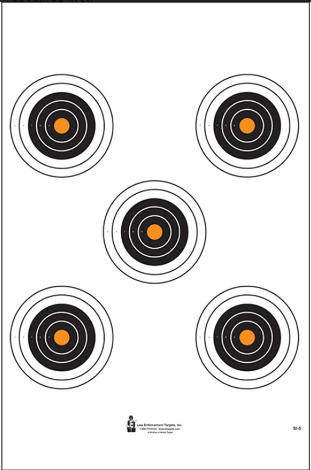 Action Target 5 Bull's-Eye Targets w/ Orange Centers 21" x 24" 100 Pack SI-5-100