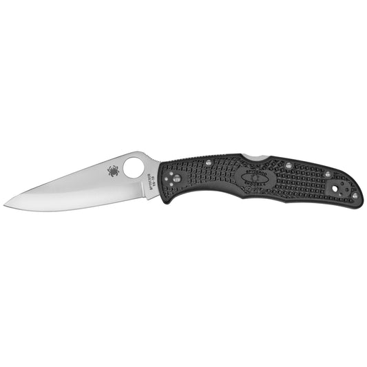Spyderco Endura 4 Folder Knife 3.75 in Plain Edge, Black FRN Handle C10PBK