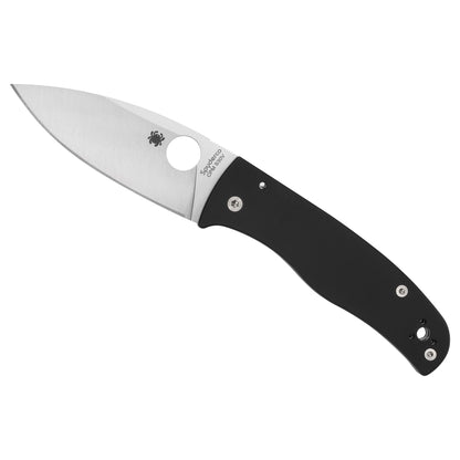 Spyderco Bodacious Folding Knife 3.63" Blade Length Plain Edge Satin Silver Finish Black G-10 Handle CPM-S30V Steel C263GP
