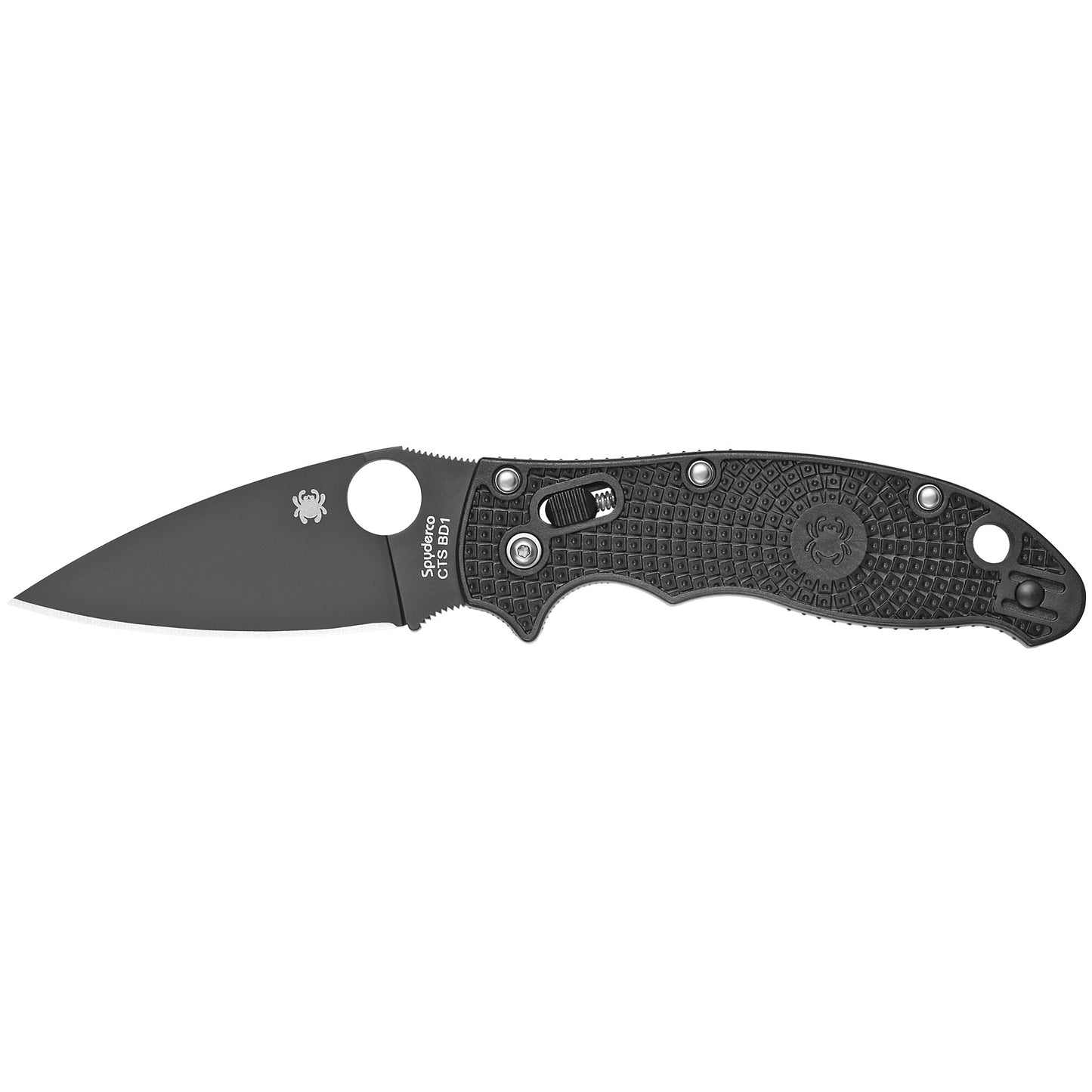 Spyderco Manix 2 Folding Knife 3.37" Black Blade Lightweight CTS BD1N Steel Black FRCP Handle C101PBBK2