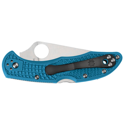 Spyderco Delica 4 Folder Knife 2.875" Plain Edge Blue FRN Handle C11FPBL