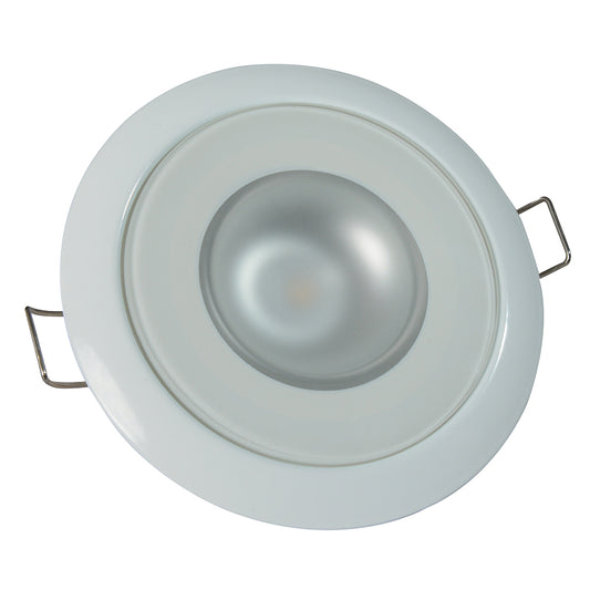 Lumitec Mirage Flush Mount Down Light - Glass Finish/White Bezel - White Non-Dimming  113123