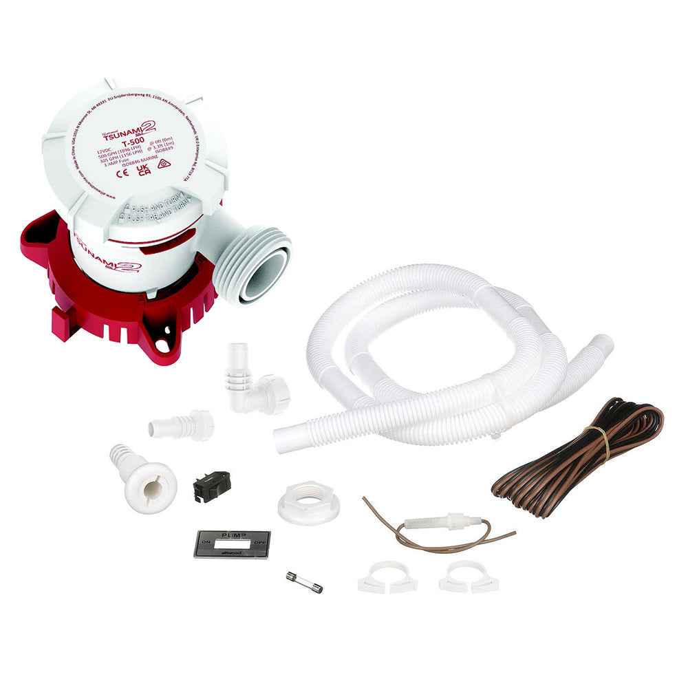 Attwood Tsunami MK2 T500 Manual Bilge Pump w/ Kit - 500 GPH & 12V  5614-7