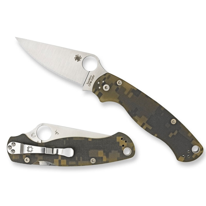 Spyderco Para 2 Folder Knife 3.44 in Plain Edge Digi Camo G-10 Handle C81GPCMO2