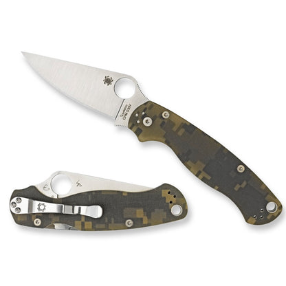 Spyderco Para 2 Folder Knife 3.44 in Plain Edge Digi Camo G-10 Handle C81GPCMO2