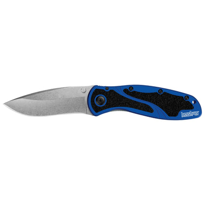 Kershaw Blur Navy Blue Stonewash Assisted Folding Knife 3.4" Plain Edge 1670NBSW