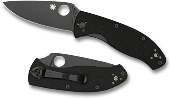Spyderco Tenacious Knife Folder 3.39 in Black Plain Black G-10  C122GBBKP