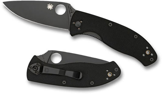 Spyderco Tenacious Knife Folder 3.39 in Black Plain Black G-10  C122GBBKP