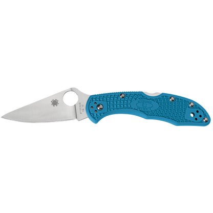Spyderco Delica 4 Folder Knife 2.875" Plain Edge Blue FRN Handle C11FPBL