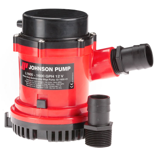 Johnson Pump 1600 GPH Bilge Pump 1-1/8" Hose 12V  16004-00