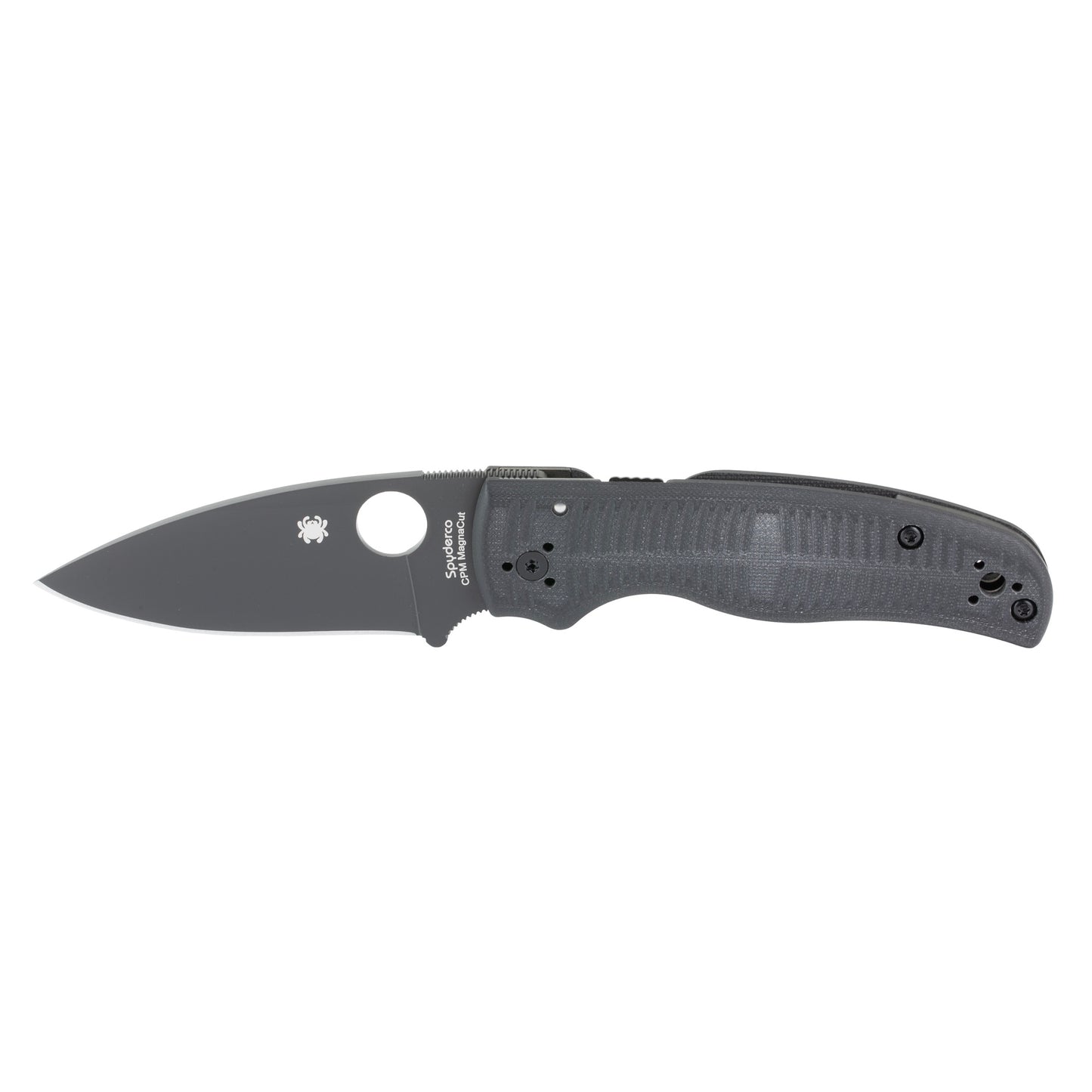 Spyderco, Shaman Salt, Folding Knife, 3.58" Drop Point Blade, 8.25" Overall Length, CPM MagnaCut Blade Steel, Plain Edge, DLC Finish, Black, G-10 Handle, Compression Lock C229GMCBKP