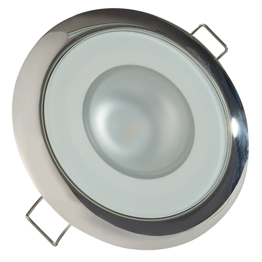Lumitec Mirage Flush Mount Down Light Spectrum RGBW -  3-1/4 Inch Diameter x 1 Inch Depth Polished Bezel  113117