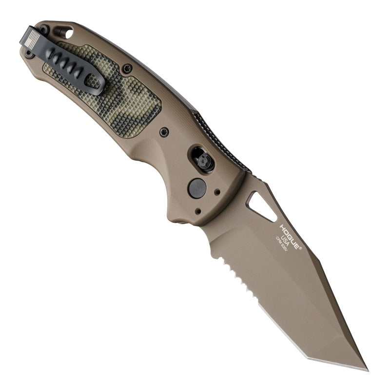 Hogue SIG K320 AXG Scorpion Folding Knife 3.5" Tanto Tan Cerakote Combo Edge