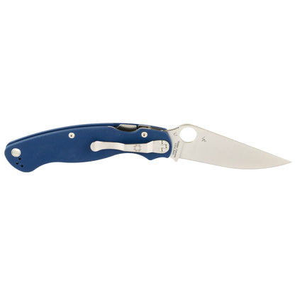 Spyderco, Military 2, Folding Knife, 4" Drop Point Blade, CPM SPY27 Blade, 9.51" Overall Length, Compression Lock, Satin Finish, Silver Blade, Cobalt Blue G-10 Handle C36GPCBL2