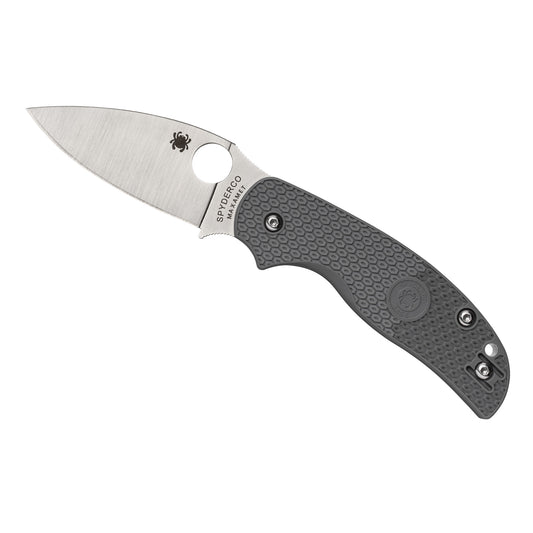 Spyderco, Sage 5 Lightweight, Folding Knife, Plain Edge, Gray FRN Handle, Satin Finish, Silver, 3" Blade Length, Maxamet Steel C123PGY