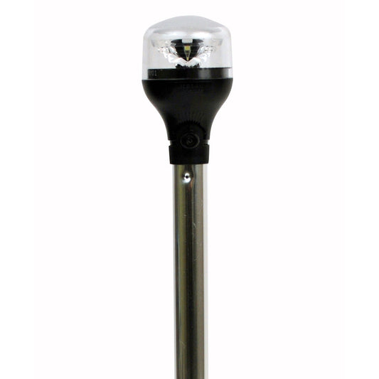 Attwood LightArmor All-Around Light - 20" Pole - Black Vertical Base w/ Adapter