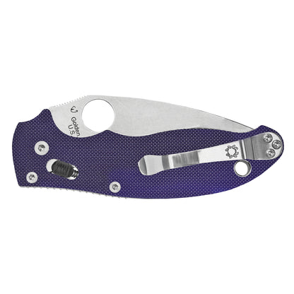 Spyderco Manix 2 Folding Knife 3.375" CPMS110V Blade Dark Blue G-10 Handle C101GPDBL2
