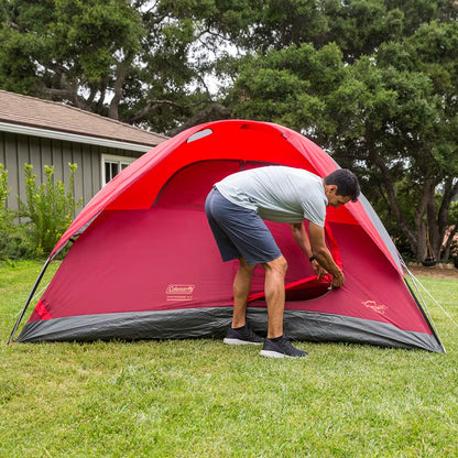 Coleman 6-Person Flatwoods II™ Lightweight Dome Camping Tent - Red  2207385