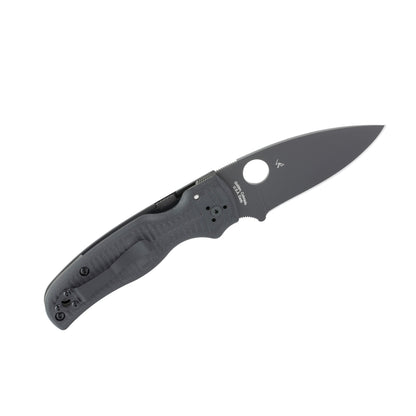 Spyderco, Shaman Salt, Folding Knife, 3.58" Drop Point Blade, 8.25" Overall Length, CPM MagnaCut Blade Steel, Plain Edge, DLC Finish, Black, G-10 Handle, Compression Lock C229GMCBKP