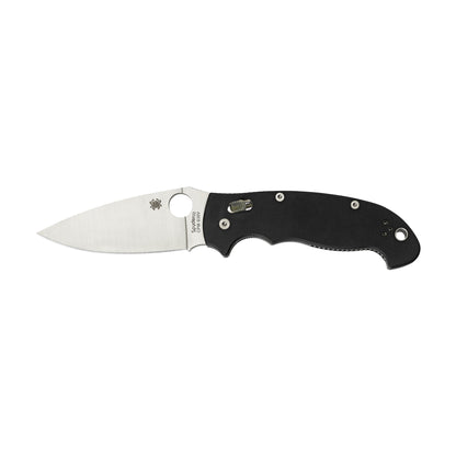 Spyderco, Manix 2 XL, 3.875" Folding Knife, Clip Point, Plain Edge, CPM-S30V, Black G10, Circle Thumb Hole/Pocket Clip C95GP2
