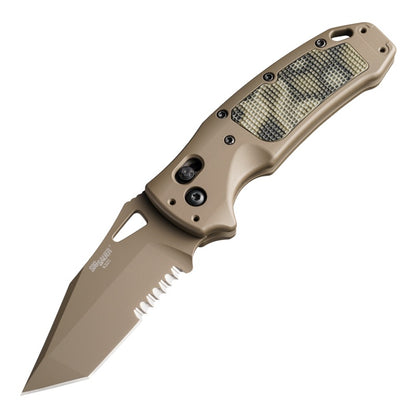 Hogue SIG K320 AXG Scorpion Folding Knife 3.5" Tanto Tan Cerakote Combo Edge